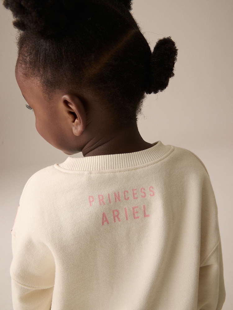 Cream Disney Little Mermaid Ariel Crew Sweatshirt (3mths-7yrs) - Image 4 of 8