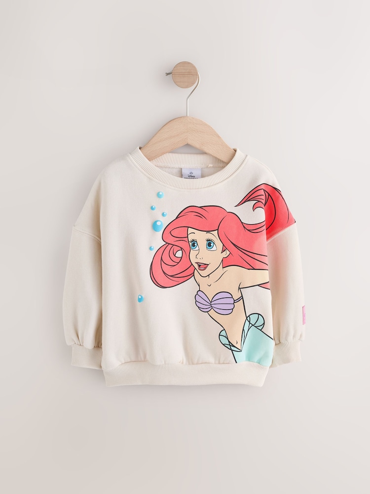 Cream Disney Little Mermaid Ariel Crew Sweatshirt (3mths-7yrs) - Image 5 of 8