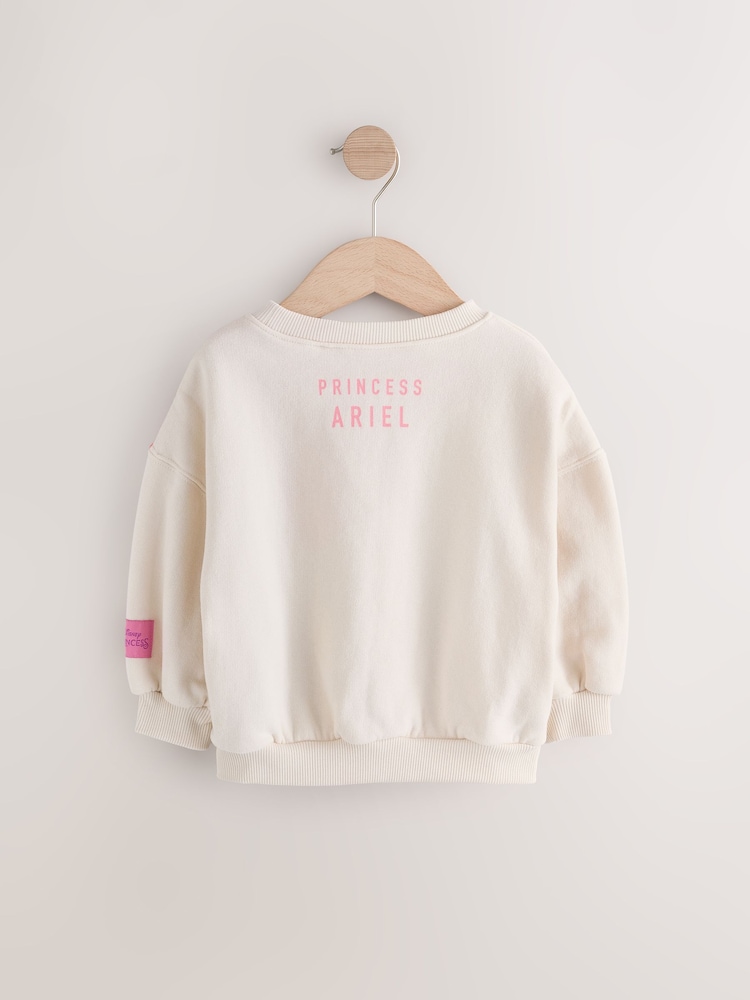Cream Disney Little Mermaid Ariel Crew Sweatshirt (3mths-7yrs) - Image 6 of 8