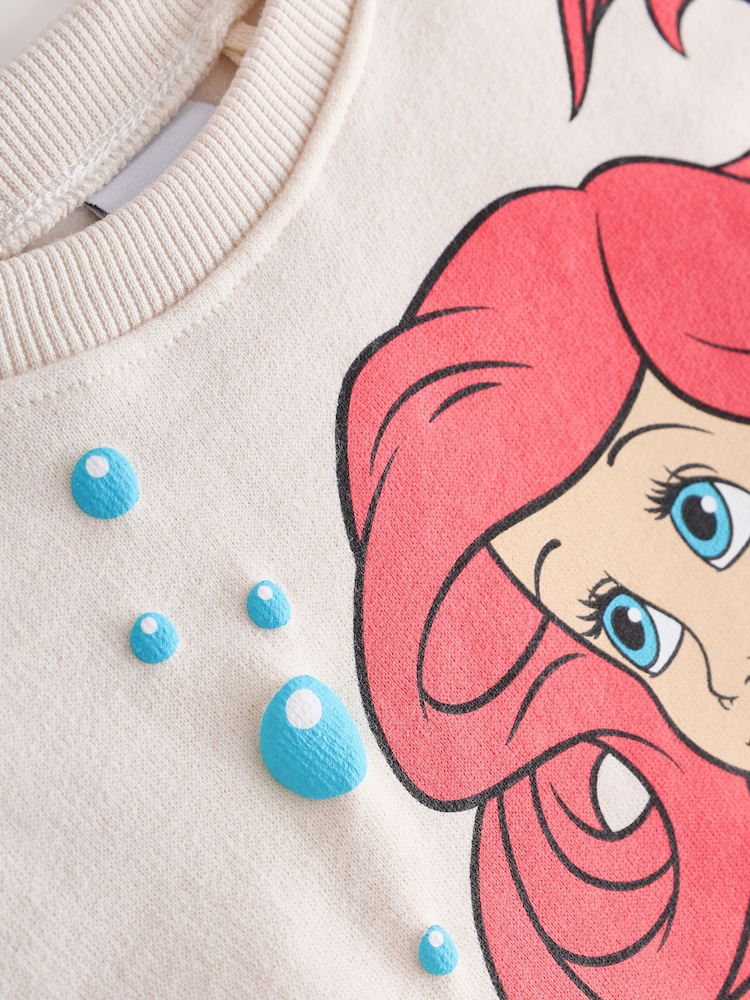 Cream Disney Little Mermaid Ariel Crew Sweatshirt (3mths-7yrs) - Image 7 of 8
