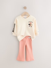 Cream Minnie Mouse Sweatshirt and Flared Leggings Set (3mths-7yrs) - Image 6 of 9