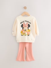 Cream Minnie Mouse Sweatshirt and Flared Leggings Set (3mths-7yrs) - Image 7 of 9