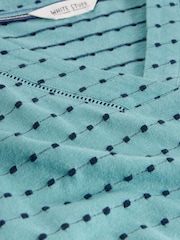 White Stuff Blue Embroidered Stripe T-Shirt - Image 7 of 7