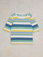 White Stuff Puff Sleve 100% Cotton T-Shirt - Bild 5 von 7