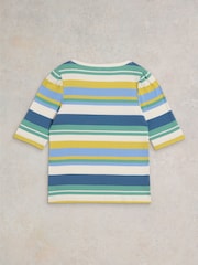 White Stuff Puff Sleve 100% Cotton T-Shirt - Bild 6 von 7