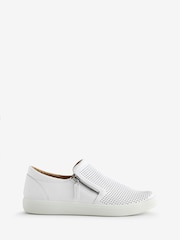 Hotter White Regular Fit Daisy Slip On/Zip Trainers - Image 1 of 1