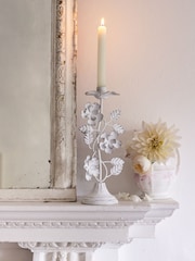 Shabby Chic by Rachel Ashwell® White Metal Distressed Flower Taper Holder - Image 1 of 5