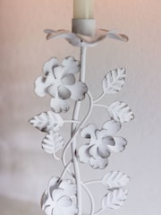 Shabby Chic by Rachel Ashwell® White Metal Distressed Flower Taper Holder - Image 3 of 5