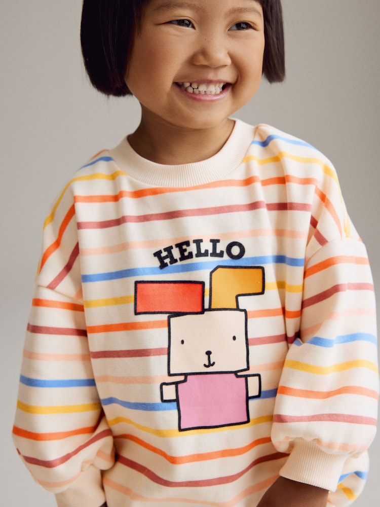 Cream Rainbow Stripe Sweatshirt (3mths-7yrs) - Image 1 of 7