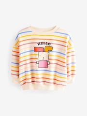 Cream Rainbow Stripe Sweatshirt (3mths-7yrs) - Image 4 of 7