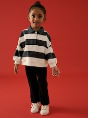 Black Stripe Rugby 100% Cotton Top (3mths-7yrs) - Image 2 of 8