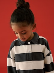 Black Stripe Rugby 100% Cotton Top (3mths-7yrs) - Image 3 of 8