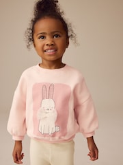 Pink Bunny Crew Sweatshirt (3mths-7yrs) - Image 1 of 8