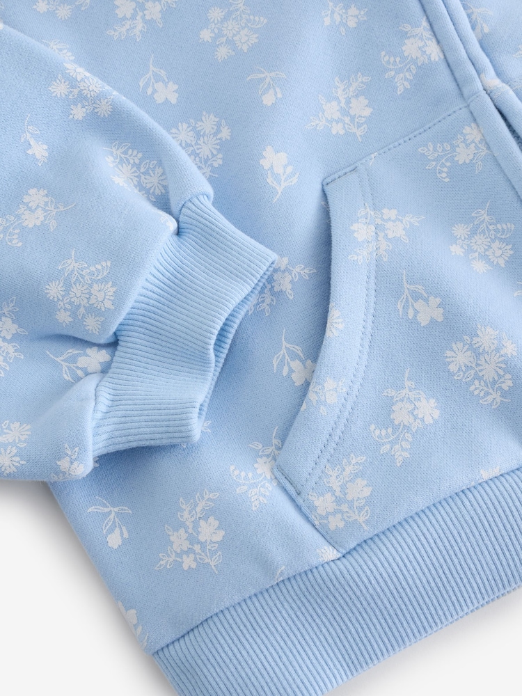 Blue Ditsy Print Hoodie (3mths-7yrs) - Image 8 of 8