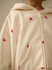 Cream Imprimé cerises - Sweat à capuche (3mths-7yrs) - Image 4 de 8