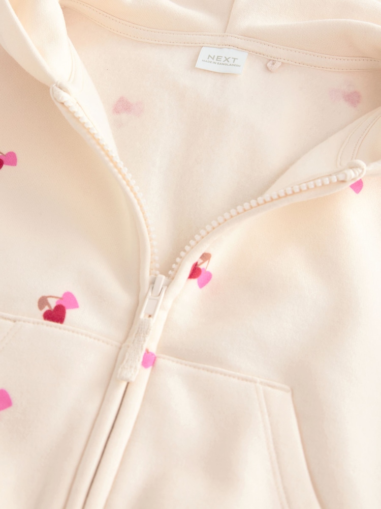 Cream Imprimé cerises - Sweat à capuche (3mths-7yrs) - Image 7 of 8