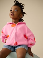 Pink Apple Print Hoodie (3mths-7yrs) - Image 1 of 7