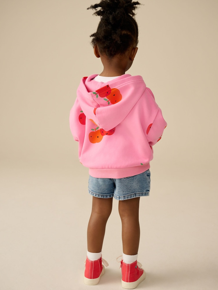 Pink Apple Print Hoodie (3mths-7yrs) - Image 3 of 7