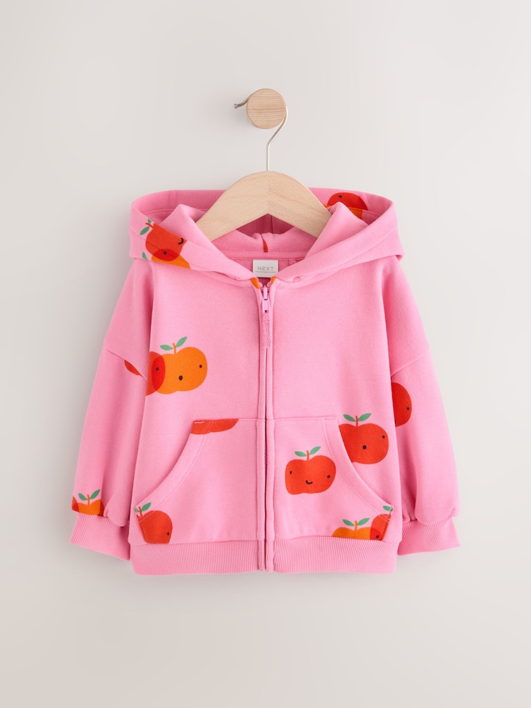 Pink Apple Print Hoodie (3mths-7yrs) - Image 4 of 7
