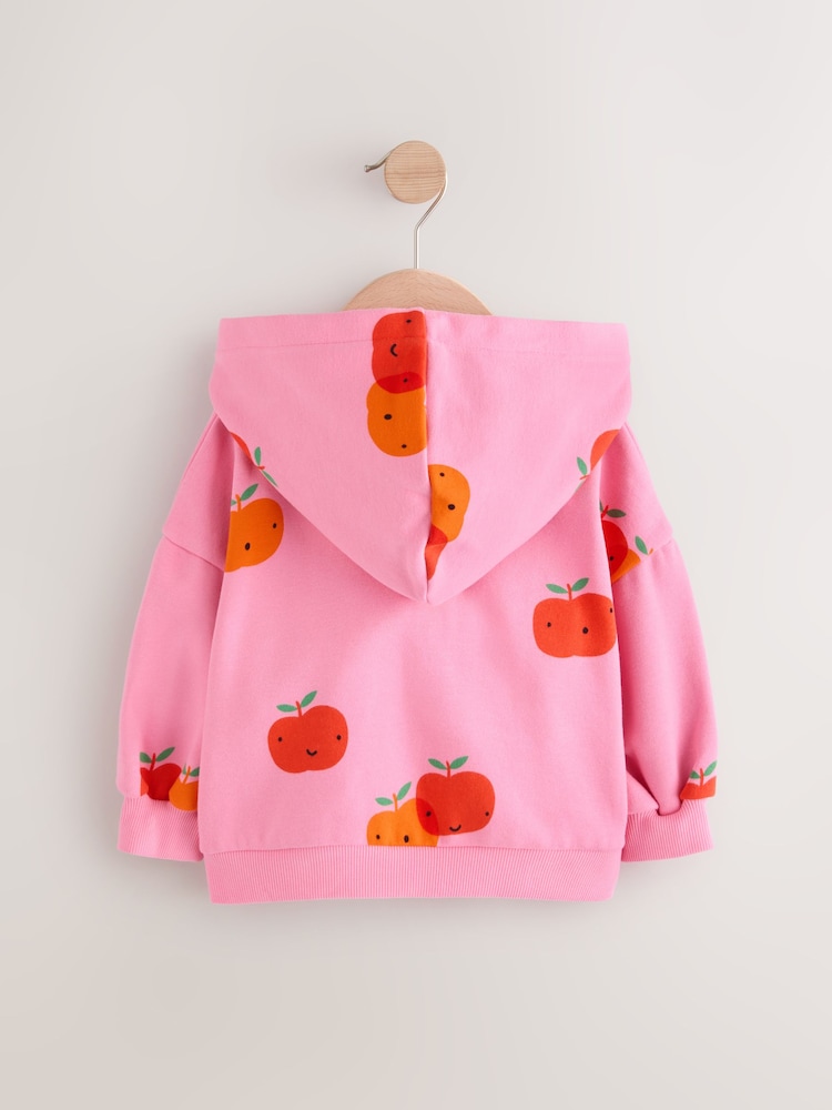 Pink Apple Print Hoodie (3mths-7yrs) - Image 5 of 7