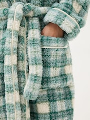 FatFace Borg Green Check Dressing Gown - Image 5 of 6