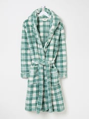 FatFace Borg Green Check Dressing Gown - Image 6 of 6