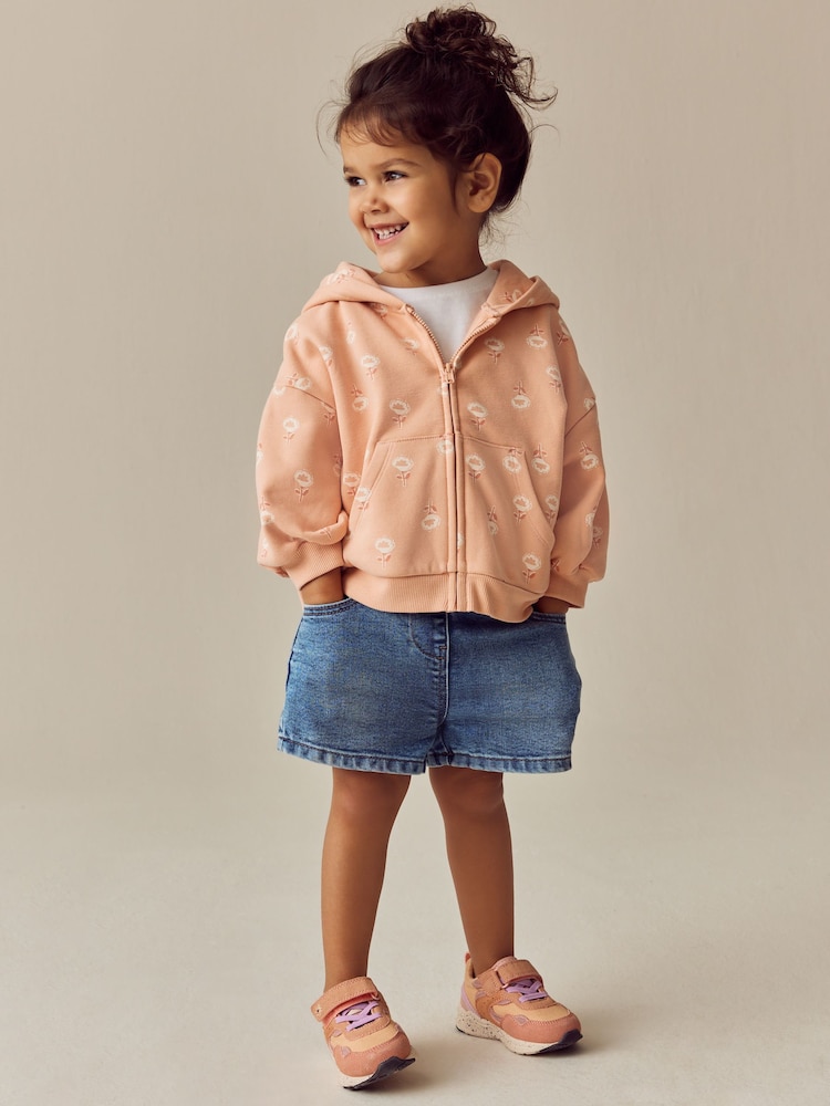 Peach Ditsy Print - Sweat à capuche (3mths-7yrs) - Image 2 of 8
