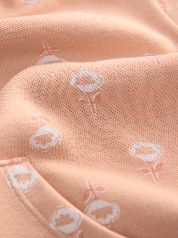 Peach Ditsy Print - Sweat à capuche (3mths-7yrs) - Image 7 of 8