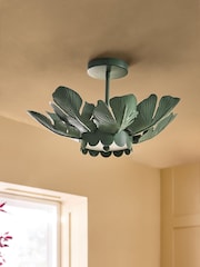 Nina Campbell Green Banyan Flush Ceiling Light - Image 1 of 4