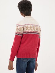 Red Gingerbread Fairisle Pattern Jumper - Image 2 of 5