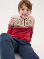 Red Gingerbread Fairisle Pattern Jumper - Image 3 of 5
