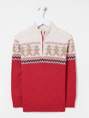 Red Gingerbread Fairisle Pattern Jumper - Image 5 of 5