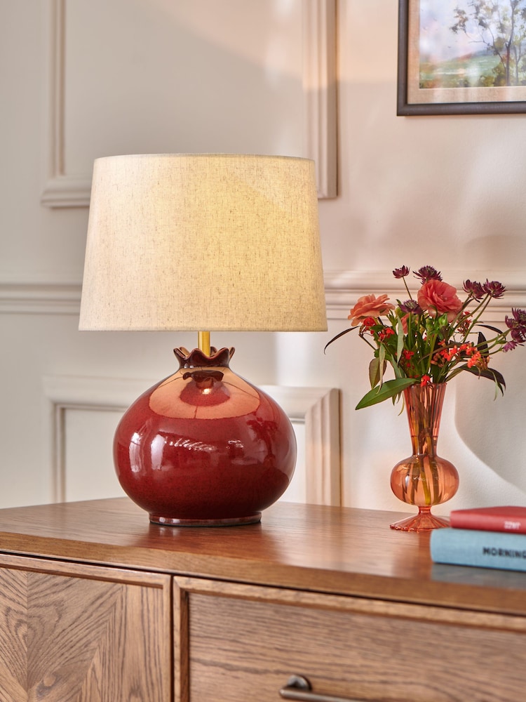 Nina Campbell Red Melograno Table Lamp - Image 1 of 4 Nina Campbell Red Melograno Table Lamp - Image 1 of 4