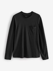 Musta/harmaa - Pitkä hiha Cuffed 100% puuvillaa pyjama - Kuva 7 / 10
