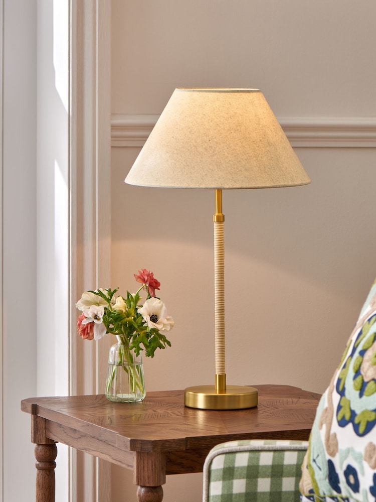 Nina Campbell Cream/Gold Sagano Table Lamp - Image 1 of 5