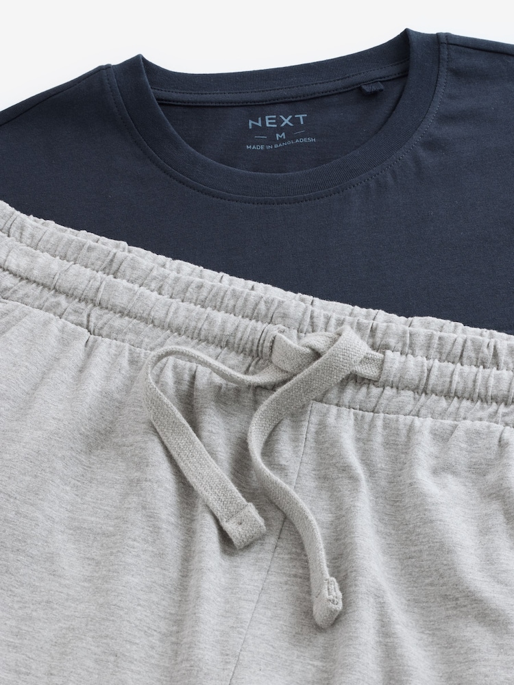 Bleu/Gris - Ensemble short de pyjama en jersey - Image 12 of 13