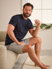 Blue/Grey Jersey Pyjamas Shorts Set - Image 2 of 13