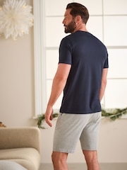Blue/Grey Jersey Pyjamas Shorts Set - Image 3 of 13
