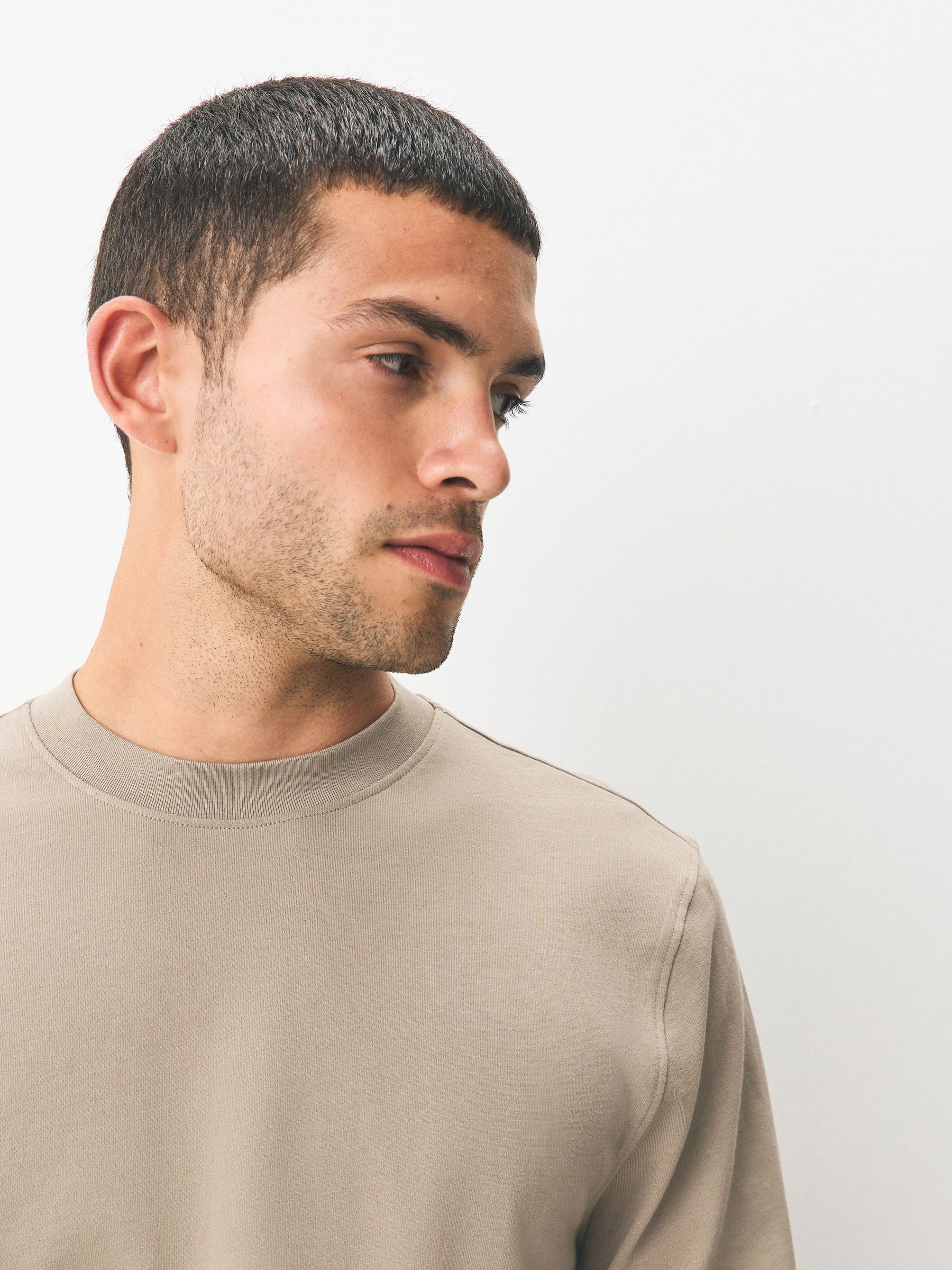 Buy Neutral 100% Cotton Lightweight Crew Neck Sweatshirt