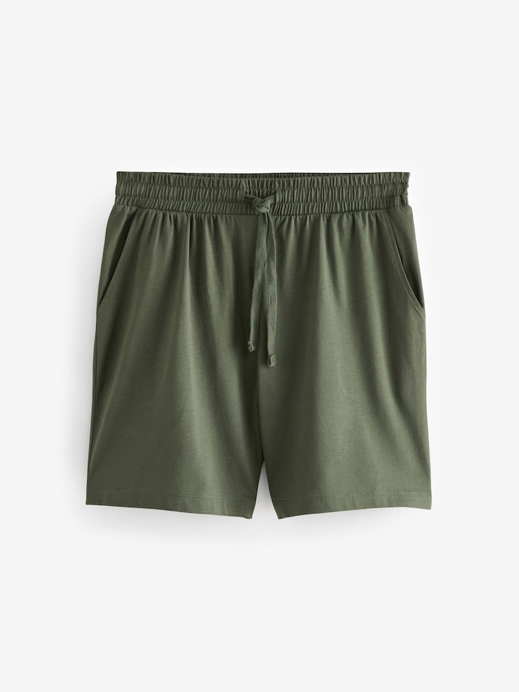 Green/Neutral Jersey Short Pyjamas 2 Pack - Image 8 of 13