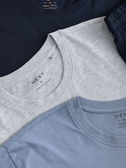 Navy Blue/Grey/Blue Jersey Pyjamas Shorts Set 3 Pack - Image 15 of 17