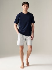 Navy Blue/Grey/Blue Jersey Pyjamas Shorts Set 3 Pack - Image 2 of 17