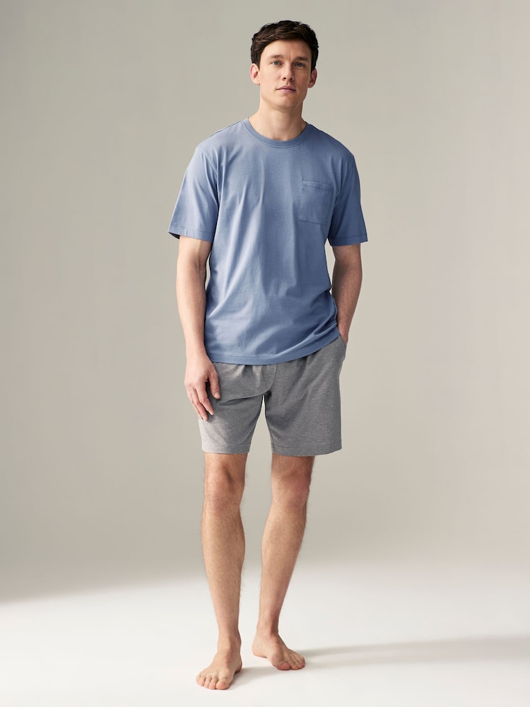 Bleu marine/Gris/Bleu - Ensemble pyjama short en jersey 3 Pack - Image 3 of 17