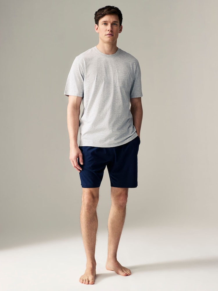 Bleu marine/Gris/Bleu - Ensemble pyjama short en jersey 3 Pack - Image 4 of 17