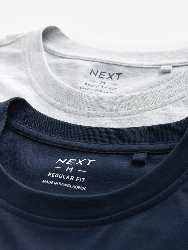 Navy Blue/Grey Cuffed Cuffed Pyjamas 2 Pack - Image 12 of 12