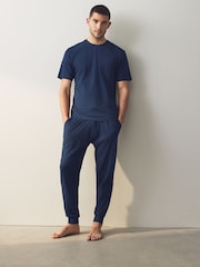 Navy Blue/Grey Cuffed Cuffed Pyjamas 2 Pack - Image 2 of 12