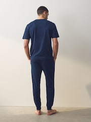 Navy Blue/Grey Cuffed Cuffed Pyjamas 2 Pack - Image 3 of 12