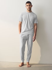 Navy Blue/Grey Cuffed Cuffed Pyjamas 2 Pack - Image 4 of 12