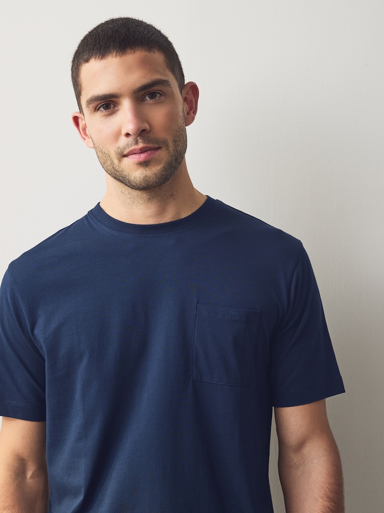 Bleu marine/gris - Pyjama à manchettes 2 Pack - Image 6 of 12
