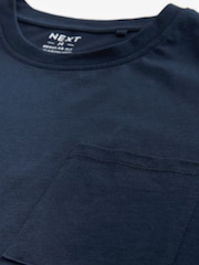 Navy Blue/Grey Marl Cuffed Jersey Pyjamas Set - Image 10 of 10